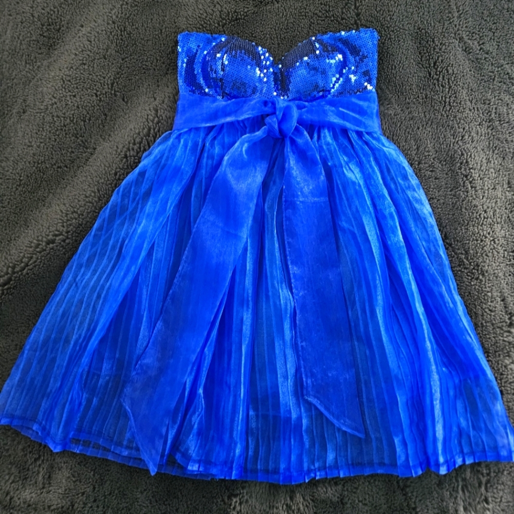 Royal Blue Size 2 Sherri Hill Cocktail Mini Dress